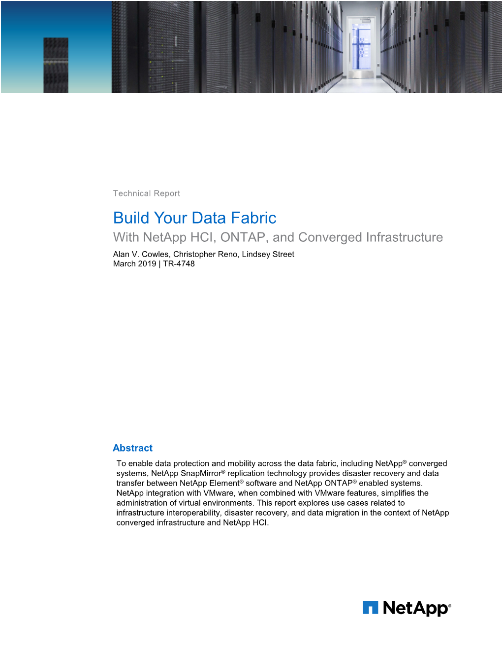 Build Your Data Fabric with Netapp HCI, ONTAP and Converged