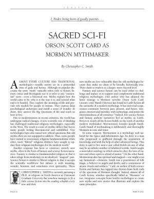Sacred Sci-Fi Orson Scott Card As Mormon Mythmaker