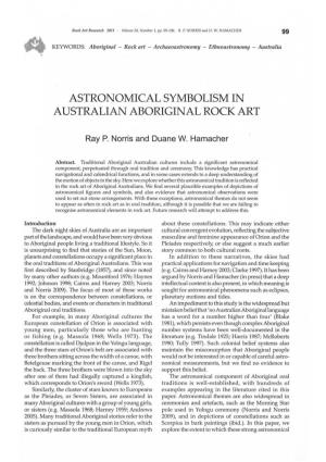 Astronomical Symbolism in Australian Aboriginal Rock Art