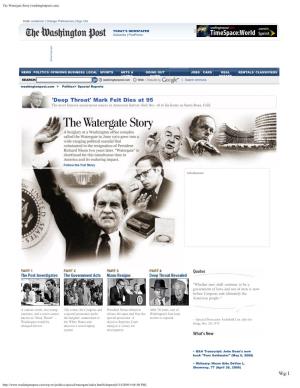 The Watergate Story (Washingtonpost.Com)