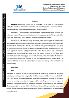 Manganese: Final Document Details