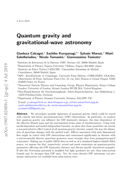 Quantum Gravity and Gravitational-Wave Astronomy