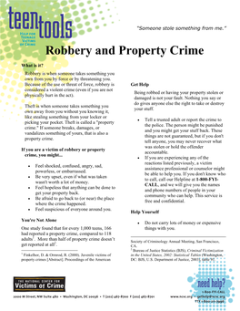 Robbery and Property Crime