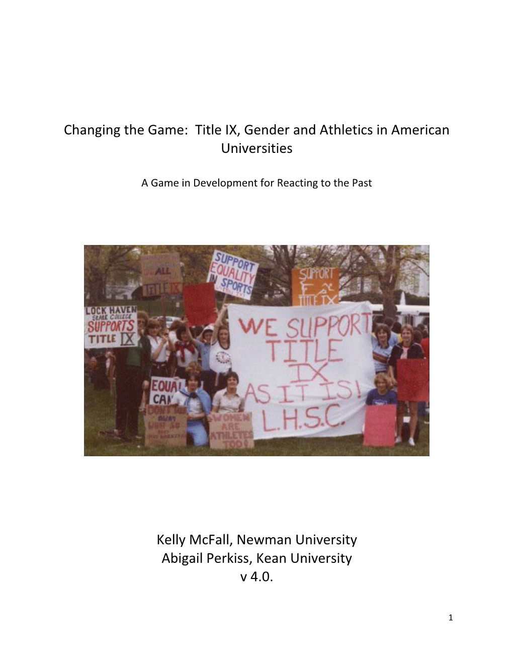 Changing the Game: Title IX, Gender and Athletics in American Universities