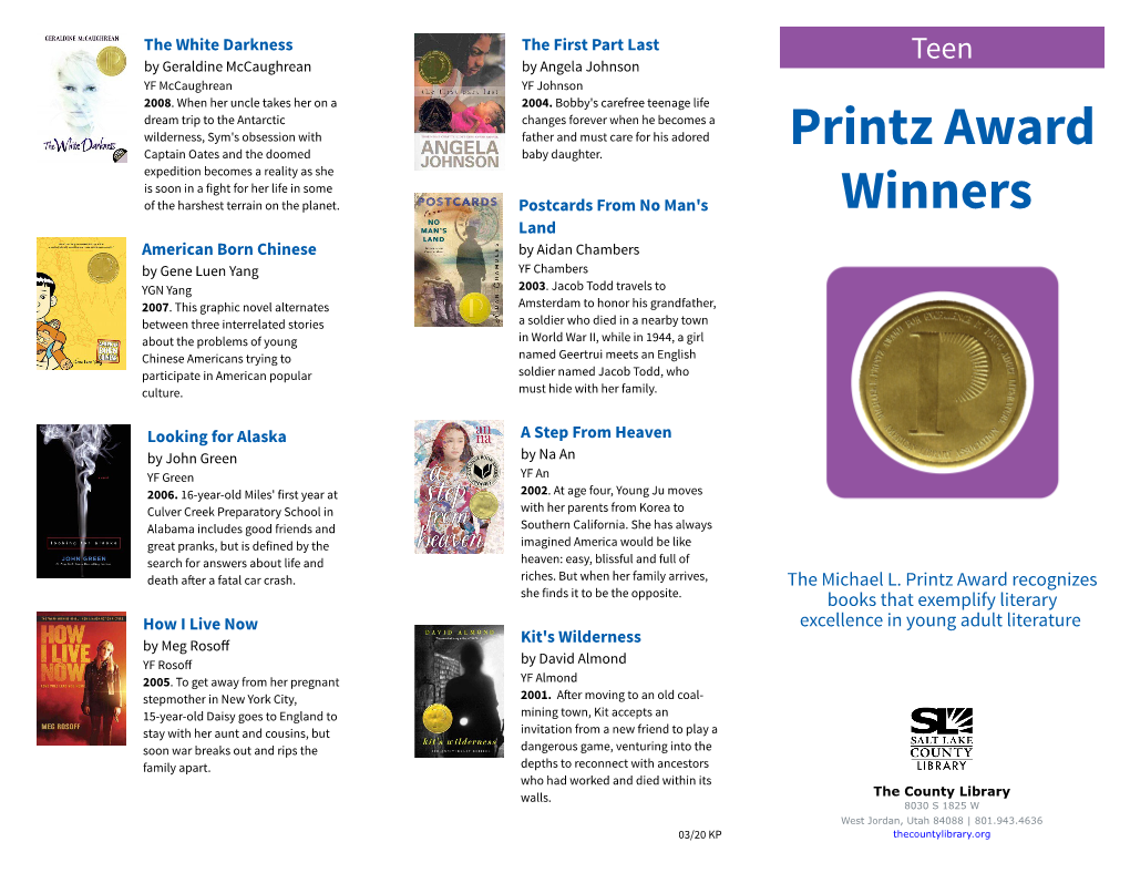 Printz Award Winners