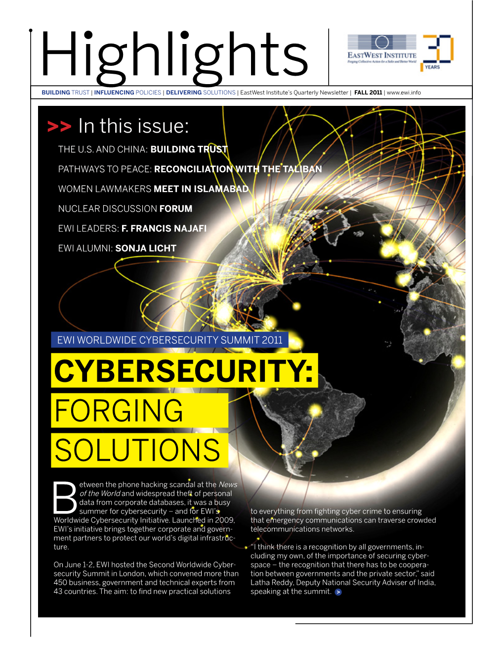 Cybersecurity: FORGING SOLUTIONS