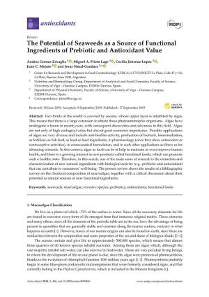 The Potential of Seaweeds As a Source of Functional Ingredients of Prebiotic and Antioxidant Value