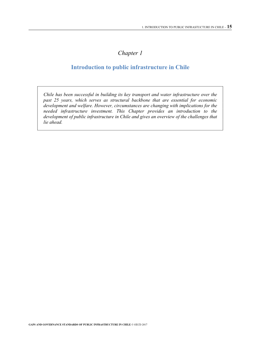 Chapter 1 Introduction to Public Infrastructure in Chile