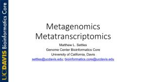 Metagenomics Metatranscriptomics Matthew L