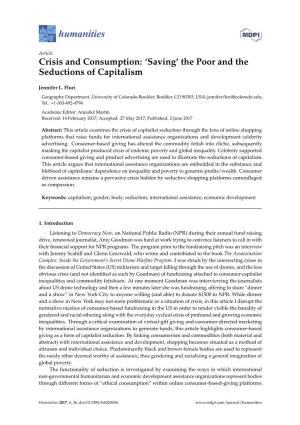 'Saving' the Poor and the Seductions of Capitalism