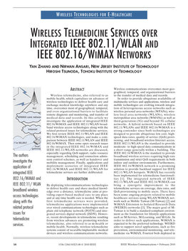 Integrated Ieee 802.11/Wlan and Ieee 802.16/Wimax Networks