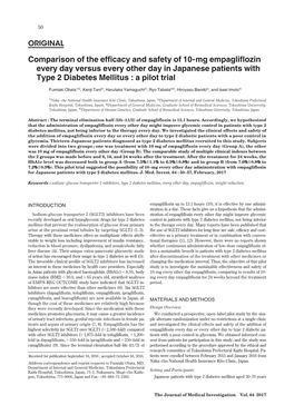 Comparison of the Efficacy and Safety of 10-Mg Empagliflozin Every Day Versus Every Other Day in Japanese Patients with Type 2 Diabetes Mellitus : a Pilot Trial