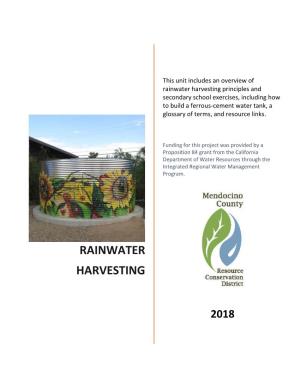 Rainwater Harvesting Principles and Secondary School Exercises, Including How to Build a Ferrous-Cement Water Tank, a Glossary of Terms, and Resource Links