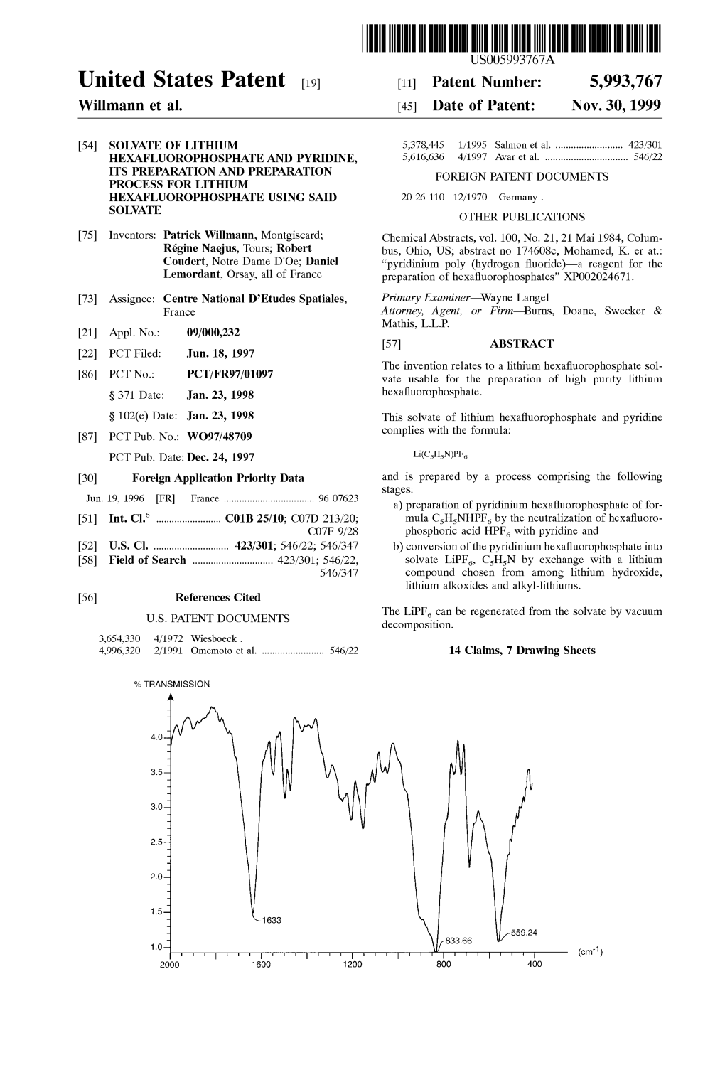 United States Patent (19) 11 Patent Number: 5,993,767 Willmann Et Al