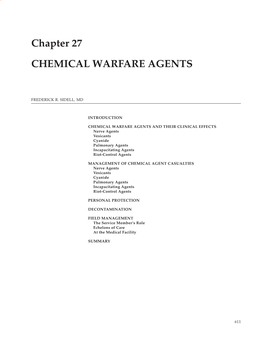 Military Preventive Medicine: Mobilization and Deployment, Vol 1 Chapter 27 Chemical Warfare Agents