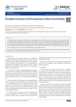 Peripheral Giant Cell Granuloma-A Rare Oral Entity