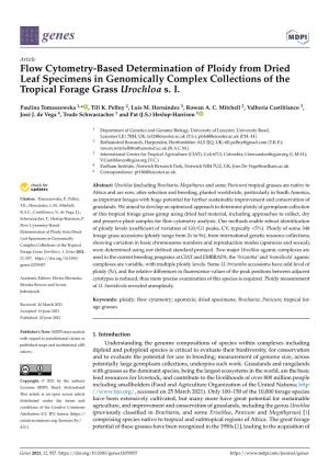 Flow Cytometry-Based Determination of Ploidy from Dried Leaf Specimens in Genomically Complex Collections of the Tropical Forage Grass Urochloa S