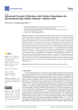 Advanced Current Collectors with Carbon Nanofoams for Electrochemically Stable Lithium—Sulfur Cells