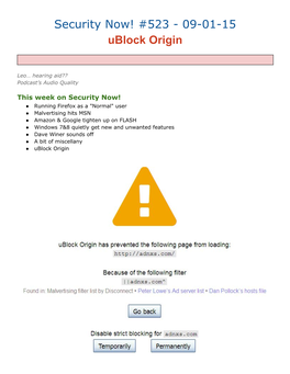 Security Now! #523 - 09-01-15 Ublock Origin