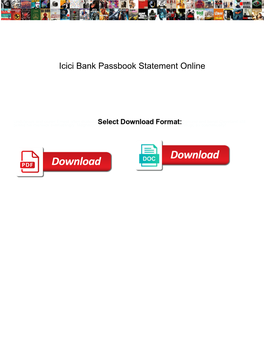 Icici Bank Passbook Statement Online