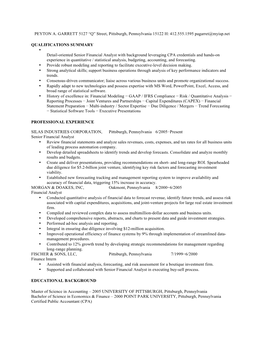 Financial Analyst Sample Resume