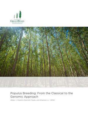 Populus Breeding: from the Classical to the Genomic Approach (Brian J