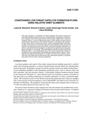 Aas 17-291 Constrained Low-Thrust Satellite Formation-Flying Using Relative Orbit Elements