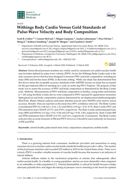 Withings Body Cardio Versus Gold Standards of Pulse-Wave Velocity and Body Composition