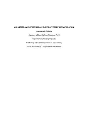 Aspartate Aminotransferase Substrate Specificity Alteration
