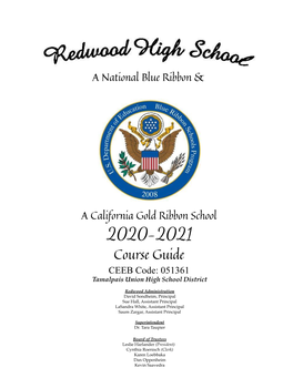 2020-2021 Course Guide CEEB Code: 051361 Tamalpais Union High School District
