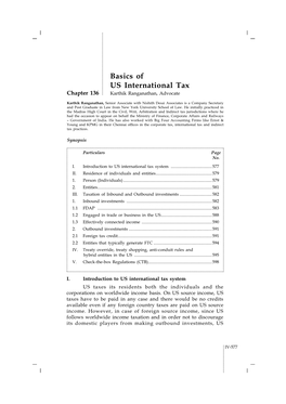 Basics of US International Tax