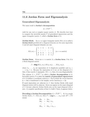 11.6 Jordan Form and Eigenanalysis