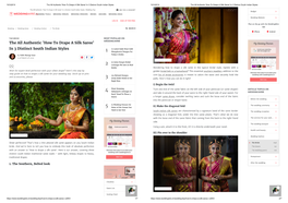 How to Drape a Silk Saree' in 3 Distinct South Indian Styles 10/3/2019 the All Authentic 'How to Drape a Silk Saree' in 3 Distinct South Indian Styles