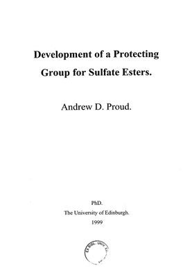 Development of a Protecting Group for Sulfate Esters