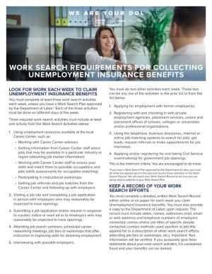 Work Search Requirements for Collecting Unemployment Insurance Benefits