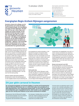 Energieplan Regio Arnhem Nijmegen Aangenomen Dit Jaar Géén