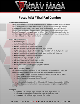 Focus Mitt / Thai Pad Combos