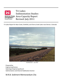 Tri‐Lakes Sedimentation Studies Area‐Capacity Report Revised: July 2011