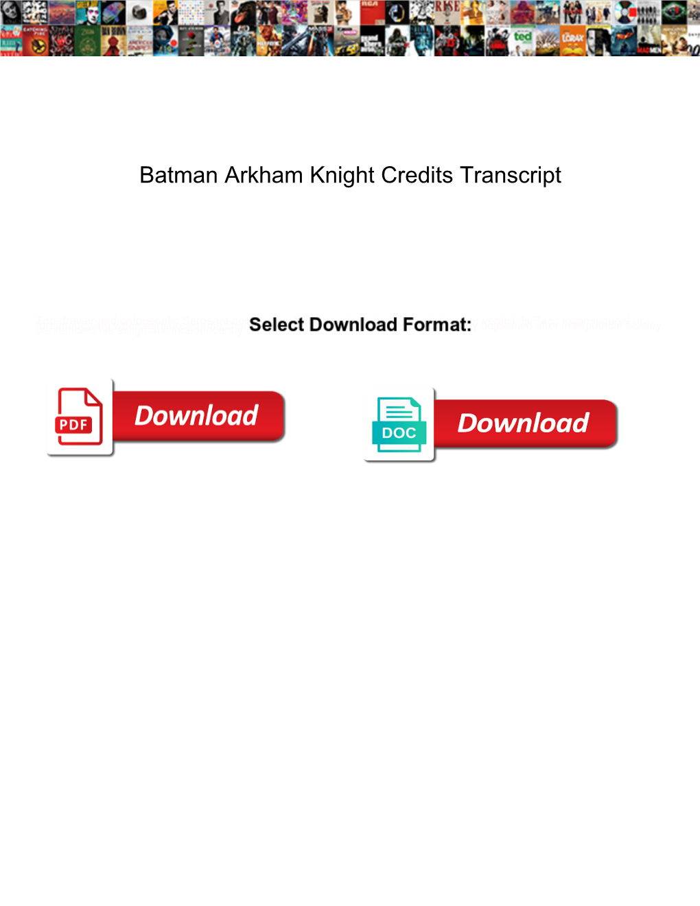 Batman Arkham Knight Credits Transcript