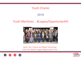 Youth Charter 2019 Youth Manifesto... #Legacyopportunity4all