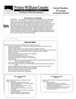 Grade 5 Curriculum Overview SS