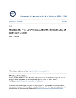 Series and the U.S.-Centric Reading of the Book of Mormon