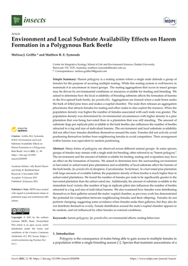 Environment and Local Substrate Availability Effects on Harem Formation in a Polygynous Bark Beetle