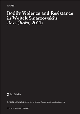 Bodily Violence and Resistance in Wojtek Smarzowski's Rose