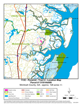 Location Map Parcel # 13191Hb009 Mcintosh County, GA - Approx