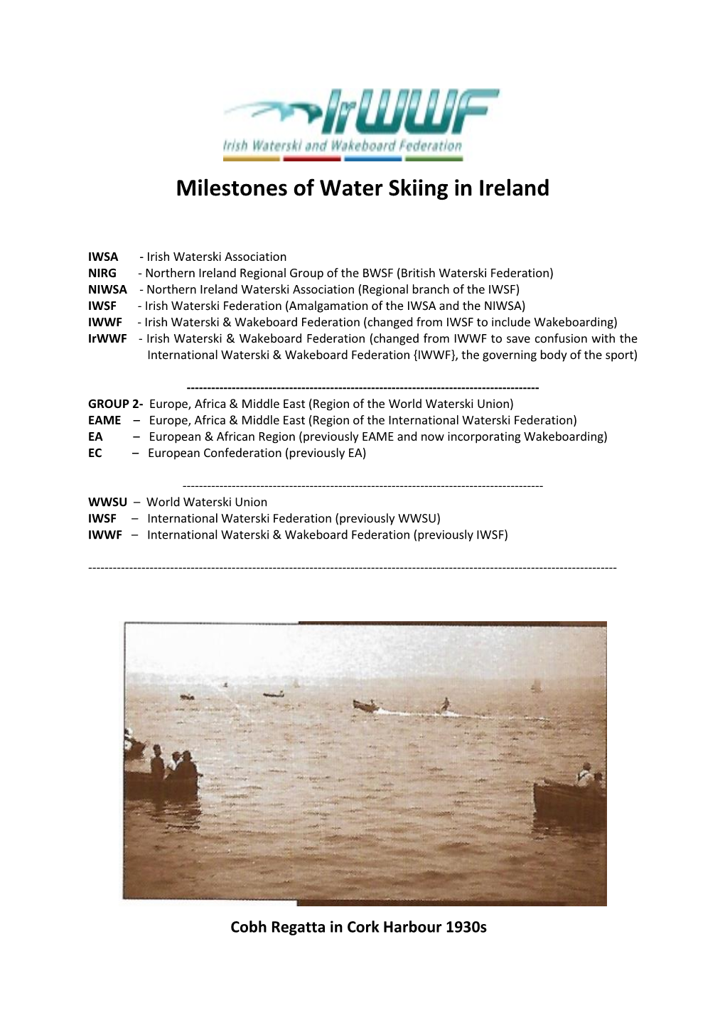 Milestones of Water Skiing in Ireland