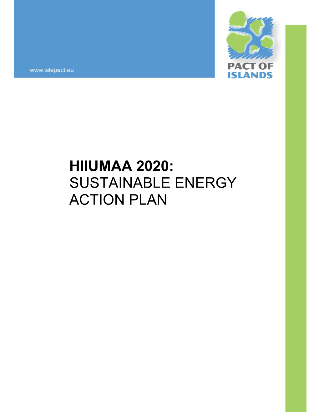 Hiiumaa 2020: Sustainable Energy Action Plan