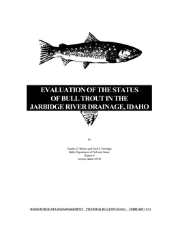 Evaluation of the Status of Bull Trout in the Jarbidge River Drainage, Idaho