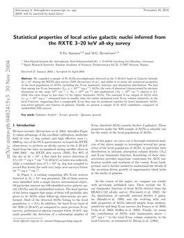 Statistical Properties of Local Active Galactic Nuclei Inferred from the RXTE 3–20 Kev All-Sky Survey