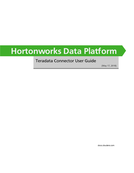 Hortonworks Data Platform Teradata Connector User Guide (May 17, 2018)